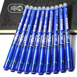 12pcs 0.5mm Writing Point Erasable Pen Blue Black Refill
