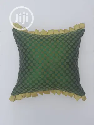 Green Dotted Throw Pillow - 18 by 18inchs