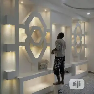 Tv Wall Unit. Pop Wall Design.Pop Ceiling, Interior.Design