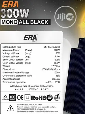 300watts BLACK Monocrystalline Solar Module