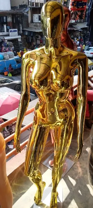 Female Busty Gold Chrome Display Mannequin