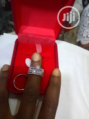 Dubai 925 Sterling Silver Couple's Wedding Ring 07 - Silver