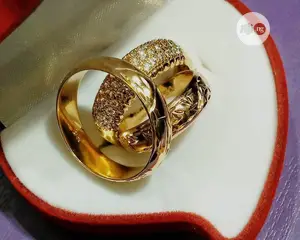 Original Bruna Gold 3 Set Patterned Wedding Rings