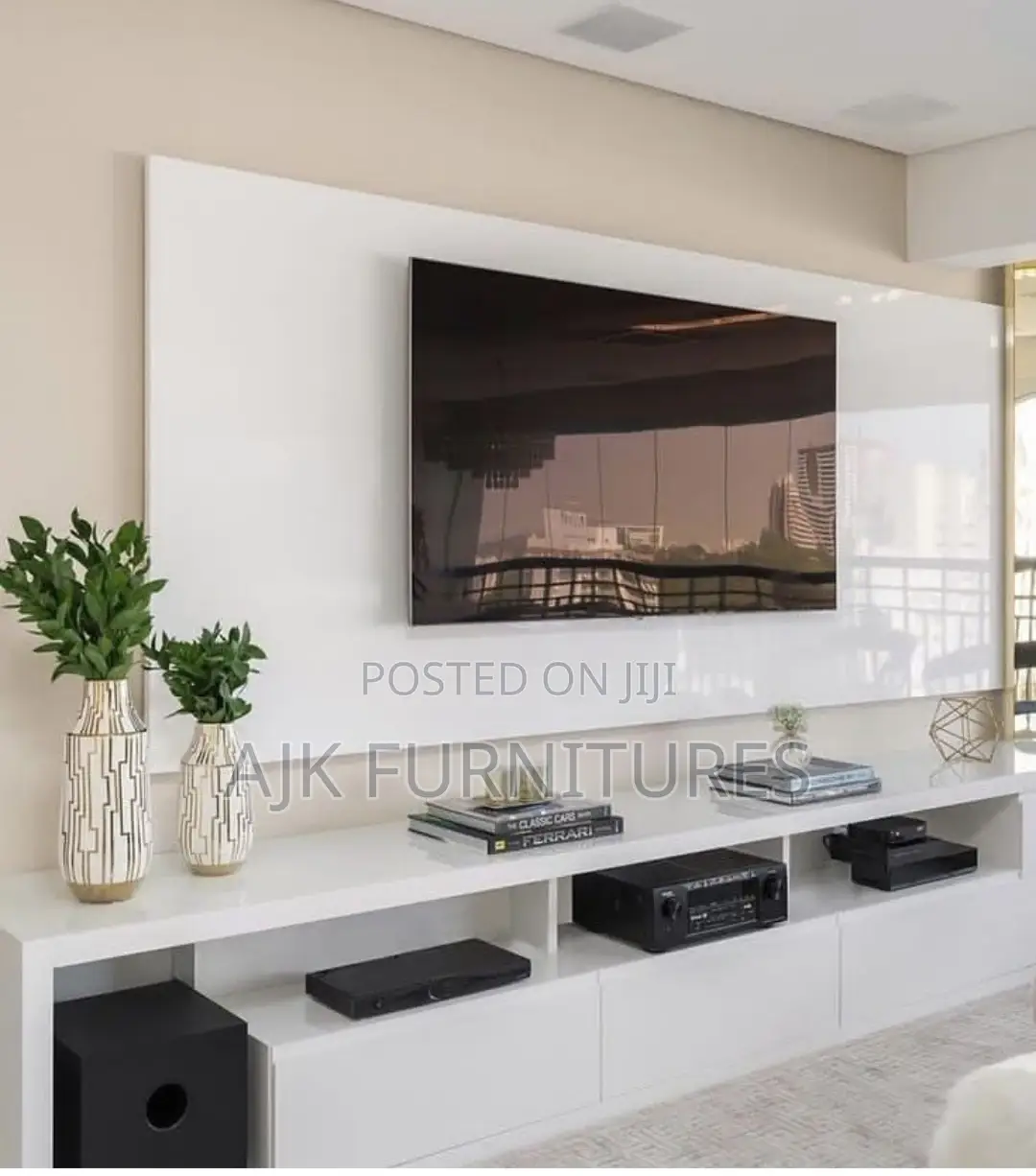 Unique Glossy T. V Console