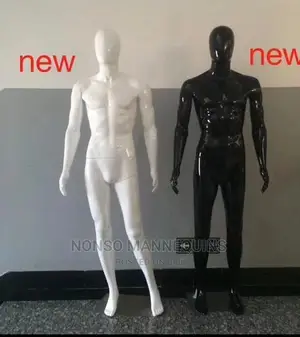 Glossy White and Glossy Black Egg Face Mannequins