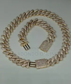 Gold Cuban Link Chain and Bracelet