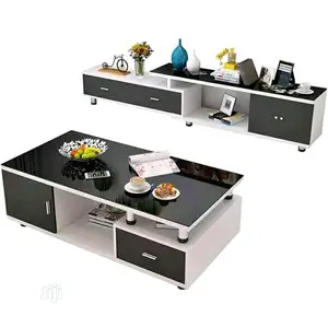 Glass Top Center Table With 5ft Tv Stand With Glass