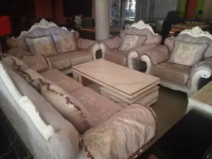 Quality 7 Seaters Living Room Fabric Royal Sofa Chair.