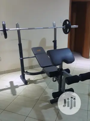 JX Commercial Bench With 50kg Barbell (With Curl Pad)