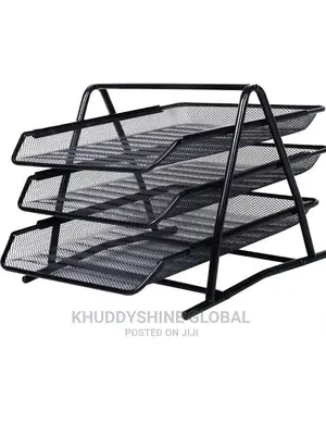Black Tier Desk Document Letter Tray Organizer Pack Of 3