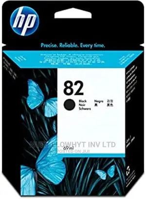 HP 82 69-ml Black Designjet Ink Cartridge, CH565A