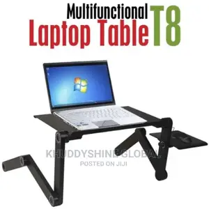 T8 Adjustable Laptop Table With Mouse Pad Cooler Fan