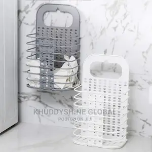 Laundry Basket, Hangable and Foldable Storage Box, Plastic