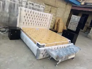 Quality High Back Rest King Size Bed With Side Drawers.