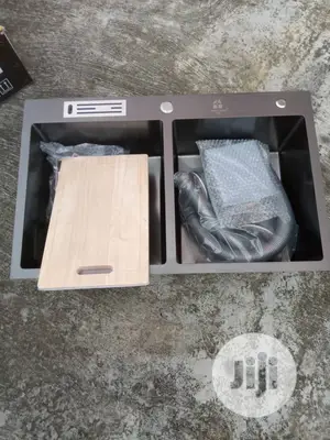 Hand-Made Black Double Bowl Kitchen Sink