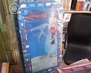 Ironing Board and Iron Holder Plus "Pressing Iron"