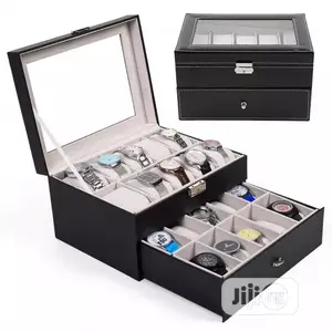 Double Layer 20 Grids Watches Boxes Jewelry Organizer