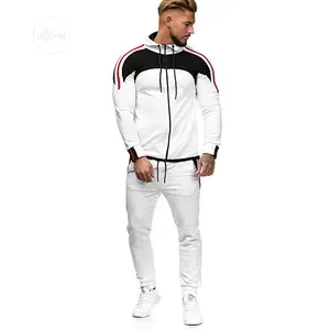 Fine-Line Decorative Color-Blocking Sport Suit