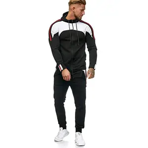 Fine-Line Decorative Color-Blocking Sport Suit