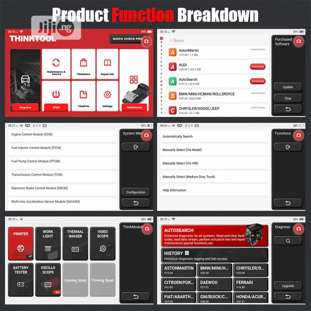 Launch THINKTOOL Full System Obd2 Scanner With Printer