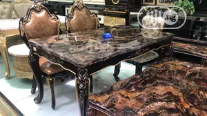 Executive Imported Royal Marble Top Dining Set,Six Seaters