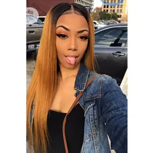 Gold and Black Slay Wig With Closure