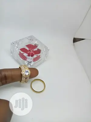 Vee Zircon Couple's 3 Set of Gold Wedding Ring 202