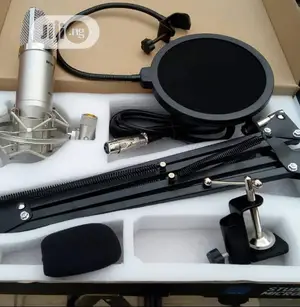 Professional Studio Microphone With Stand And Pop Filter
