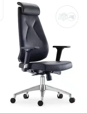 Black Leather Ergonomic Swivel Office Chair
