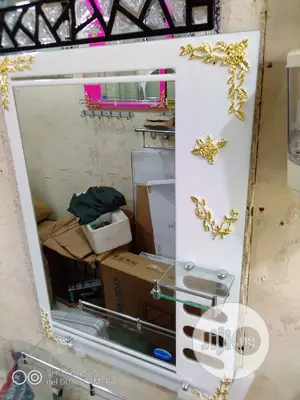 Bathroom Mirror and Shelves Design