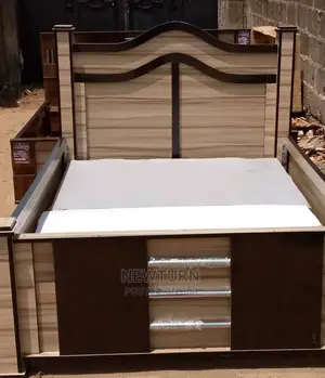 HDF 6by6 Wooden Bed With Drawers.