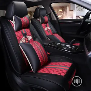 Butterfly Red and Black Leather Seat Covers for Cars
