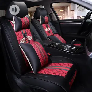 Black Red Butterfly New Leather Car Seat Cover