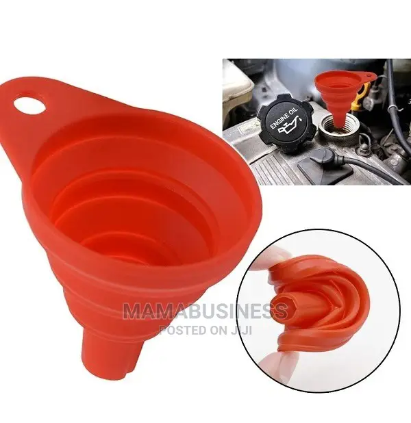Silicone Foldable Collapsible Funnel - Red