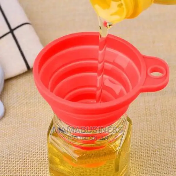 Silicone Foldable Collapsible Funnel - Red