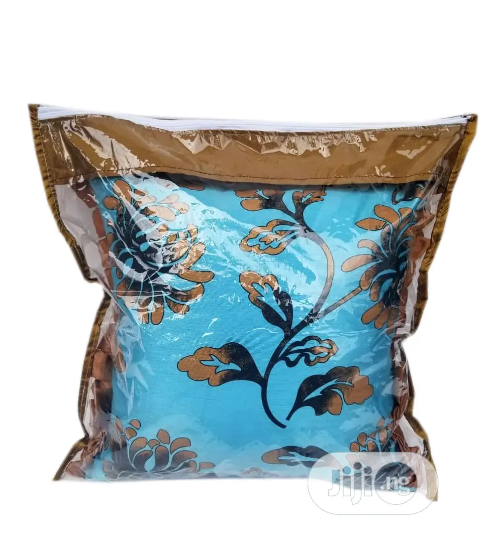Blue Floral Throw Pillow