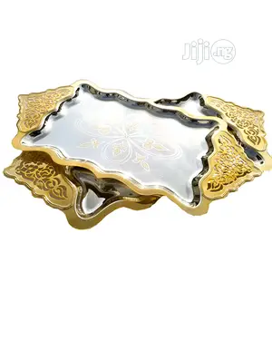 2 Set Elegance Gold Tray