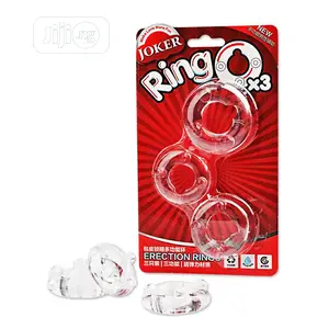 Three-Ring Beaded Transparent Joker Penis Fun Ring