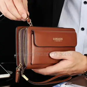 Genuine Leather Men’S Wallet (Double Coins Zippers)