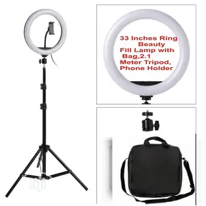 33 Inches LED Ring Light Dimmable For DSLR/Camera Tripod Bag
