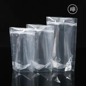 50 Pieces Transparent Self Stand Ziplock Pouch (20cm X30cm)