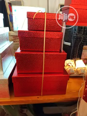 Red Gift Boxes Set of 4