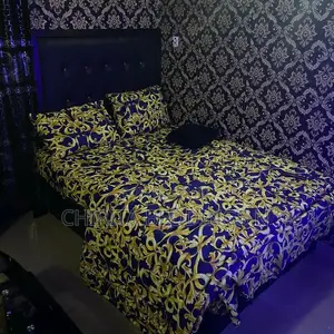 Blue and Gold Bedsheet and Duvet