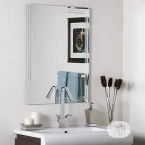 Plain Square Mirror Toilet and Bathroom