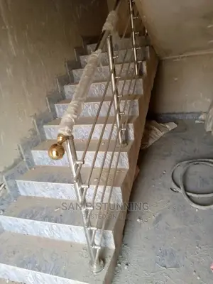 Stainless Steel Handrail With Gold Ball Top