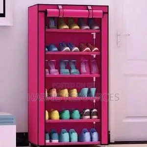 Stainless Shoe Rack + Fabric Cover For 24-pairs 6-layers