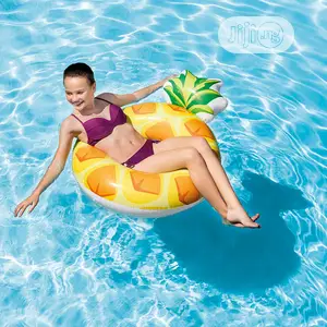 INTEX Float Ring Pineapple Tube 117 × 86cm With Pump