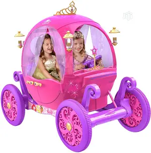 24 Volt Rechargeable Disney Princess Pink Carriage,Can Fit 2