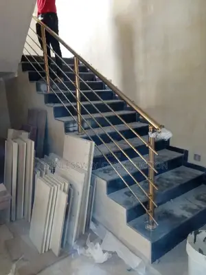 Stainless Handrail Gold Pipe Staircase/Balcony