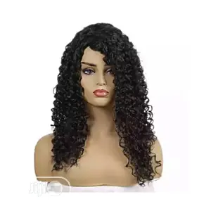 Black Wavy Invisible Parting Wig